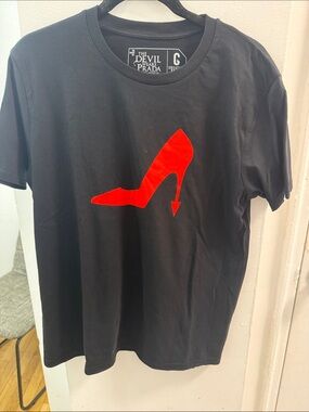 Women's Black Tee with Red Heel Graphic